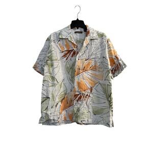 Cubavera Men's Hawaiian Shirt Colorful palms Print Size Large linen